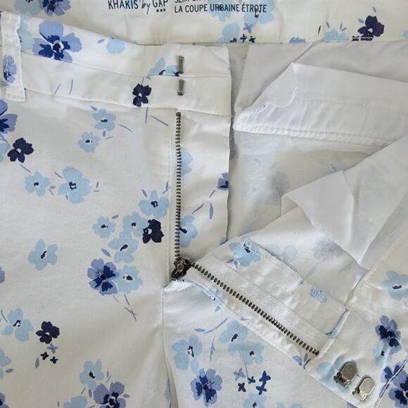 Gap Khakis Floral Capri Crop Pants Womens 12 Regular Slim City Preppy Feminine - Picture 6 of 16